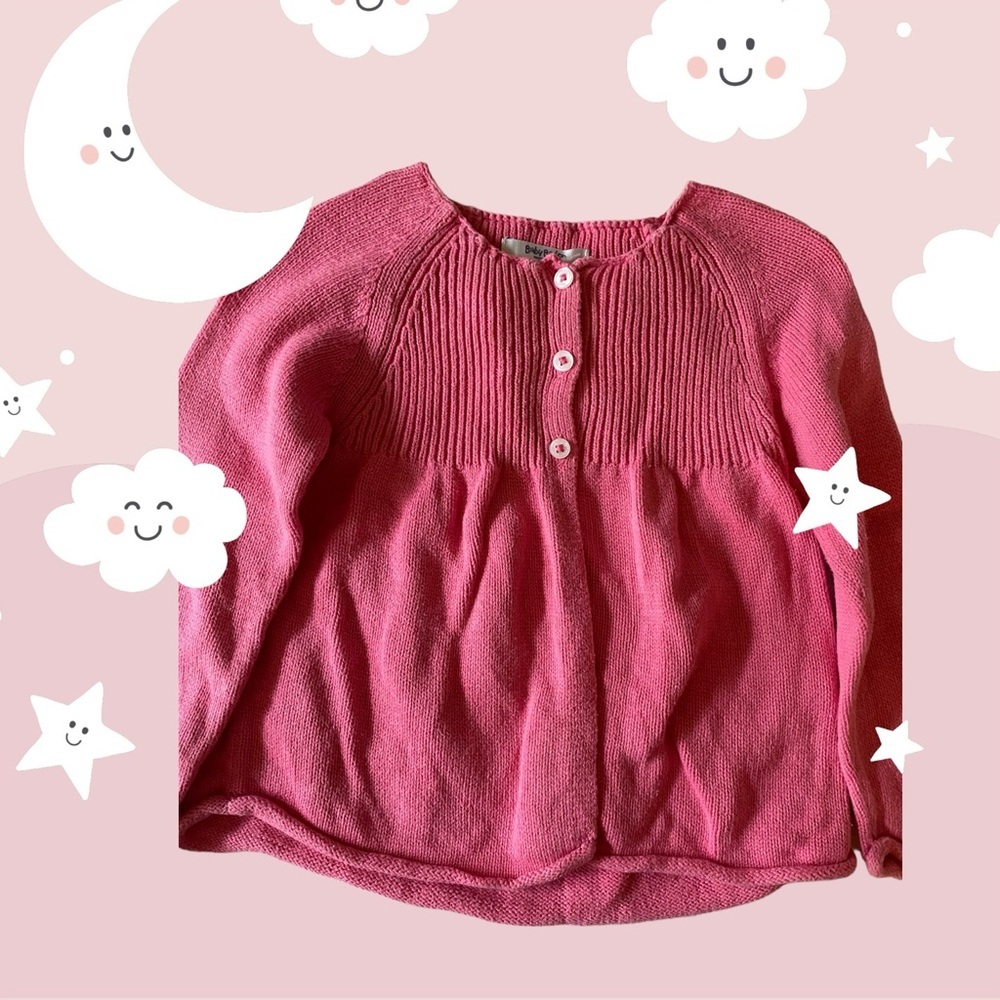 Toddler Girls Baby Boden Pink Empire Waist Cardigan, 18-24 Months